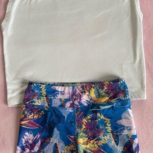 DSG Kids Floral Blue and Yellow Bike Shorts Set